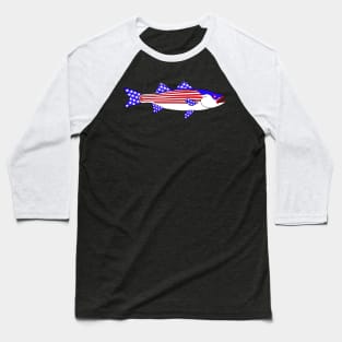 American Flag Striped bass The American Striper Baseball T-Shirt